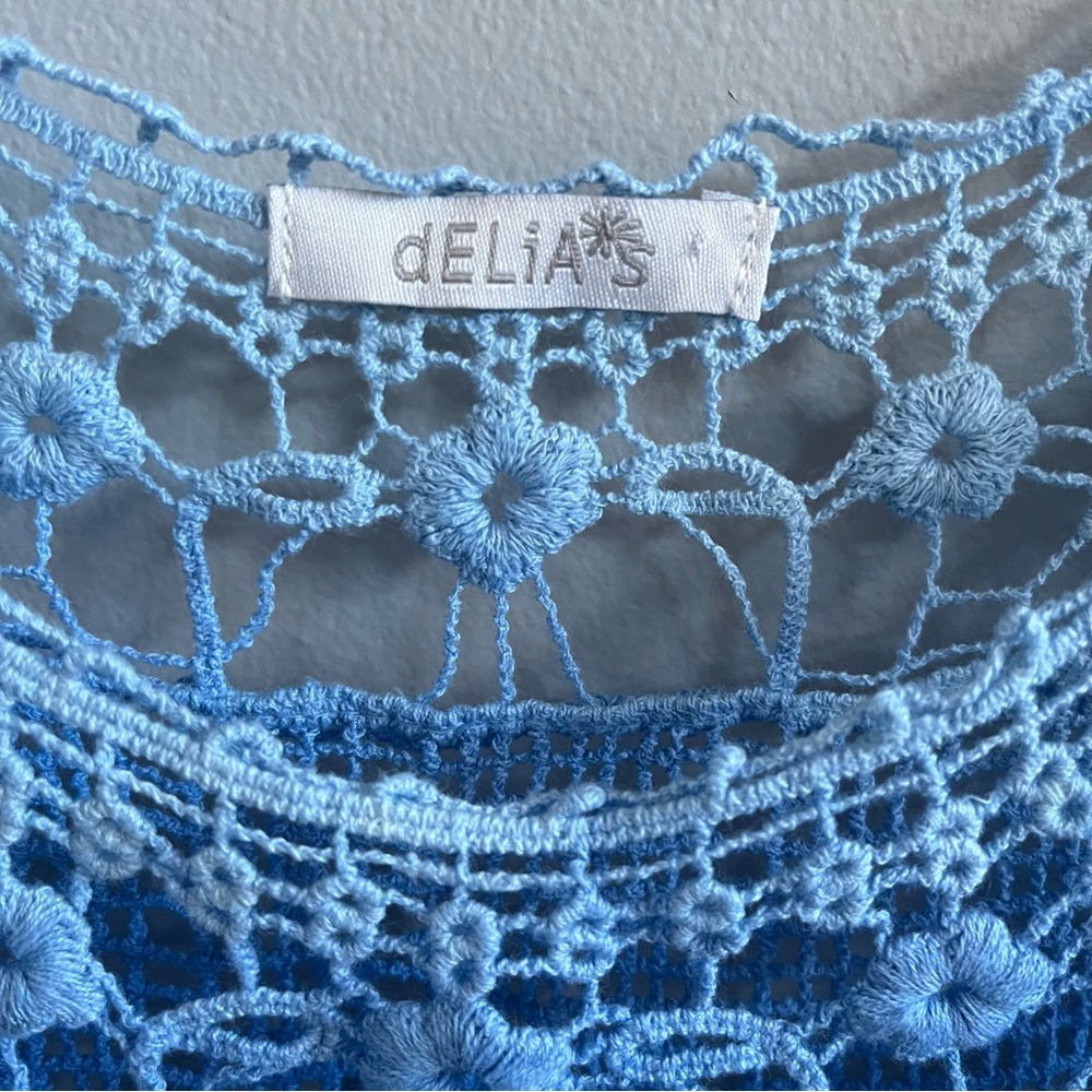 Delia’s Y2K Ombre Crochet Tank Top Size Small Festival Layering Coastal Cowgirl - Picture 5 of 9